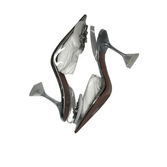 Amina Muaddi Begum Slingback PVC Clear Heel in Transparent